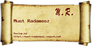 Must Radamesz névjegykártya